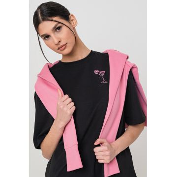 Tricou supradimensionat cu decolteu la baza gatului