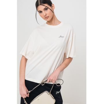 Tricou supradimensionat cu decolteu la baza gatului