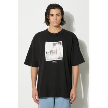Vans tricou din bumbac Premium Classics LX Broadway barbati, culoarea negru, cu imprimeu, VN000HQ8BLK1
