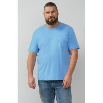 Big Sizes Tricou barbati big sizes cu decolteu la baza gatului - Regular fit - Albastru deschis