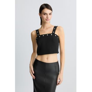 Top crop cu decolteu patrat