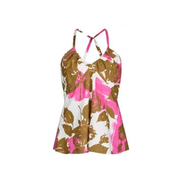 Top de poplin cu model