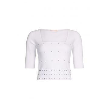Tricou crop cu tinte