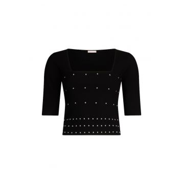 Tricou crop cu tinte