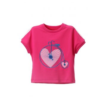 Tricou cu broderie cu bicicleta