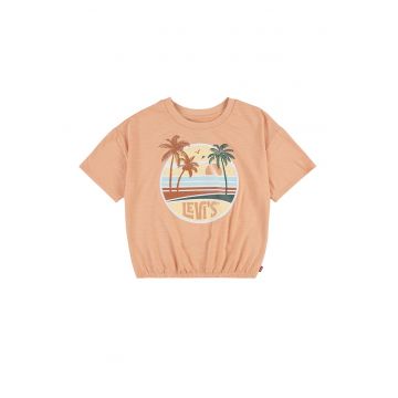 Tricou cu decolteu la baza gatului si imprimeu logo