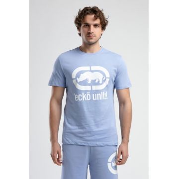 Tricou cu decolteu la baza gatului si imprimeu logo Marc
