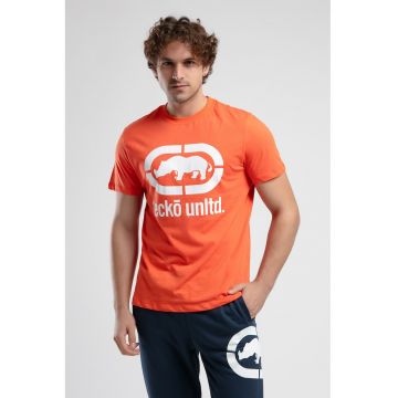 Tricou cu decolteu la baza gatului si imprimeu logo Marc