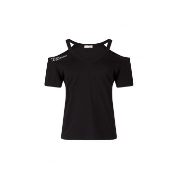 Tricou cu decolteu pe umeri si decolteu in V