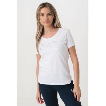 Tricou cu decolteu rotund si imprimeu logo
