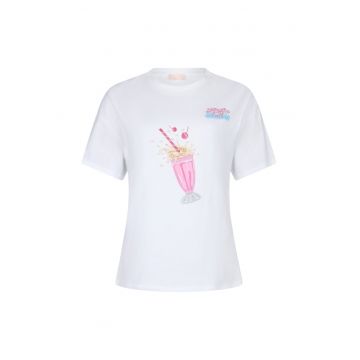 Tricou cu strasuri si imprimeu