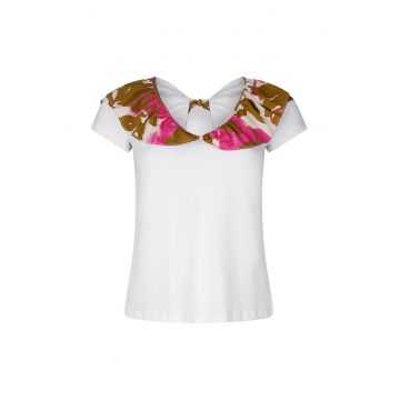 Tricou de bumbac cu aplicatii de volane