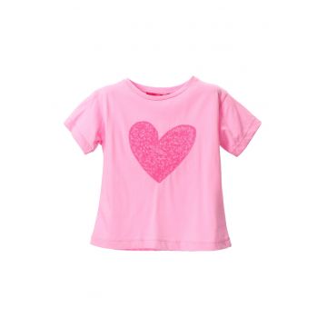 Tricou de bumbac cu inima brodata
