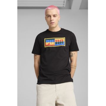 Tricou din amestec de bumbac cu decolteu la baza gatului