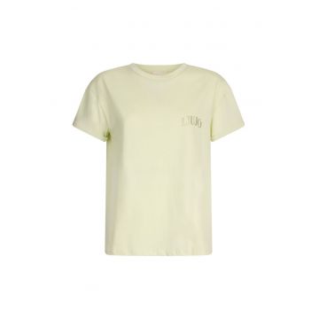 Tricou din bumbac cu croiala lejera si logo