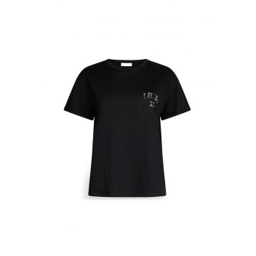 Tricou din bumbac cu croiala lejera si logo