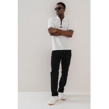 Tricou din bumbac cu guler polo