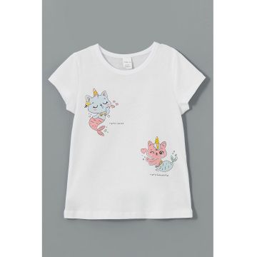 Tricou din bumbac cu model grafic