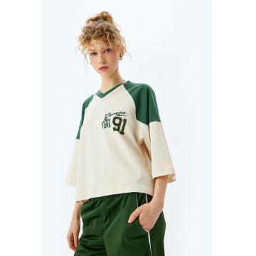 Tricou lejer din bumbac cu text