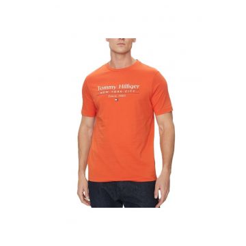 Tricou  pentru Barbati - hilfiger center stack tee - MW0MW38621-SCX - Portocaliu