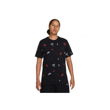 Tricou  pentru Barbati - m nsw tee 12mo aop sp25 - HJ0561-010 - XS INTL - Negru