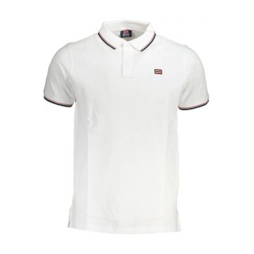 Tricou polo barbati cu logo brodat - regular fit - Alb -