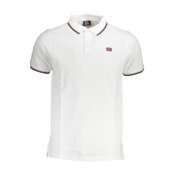 Tricou polo barbati cu logo brodat - regular fit - Alb -