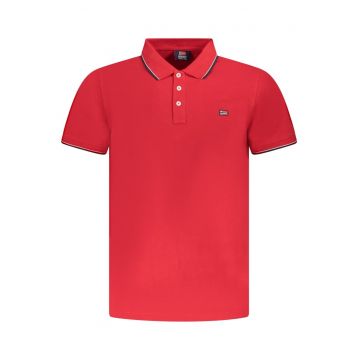 Tricou polo barbati cu logo brodat - regular fit - Rosu -