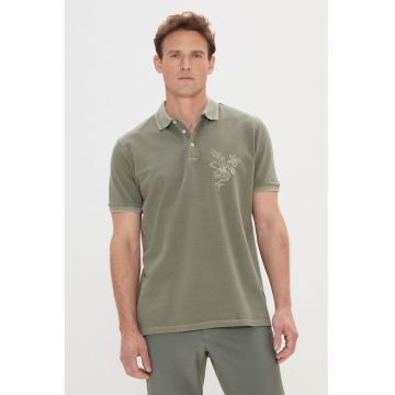 Tricou polo cu broderie pe piept