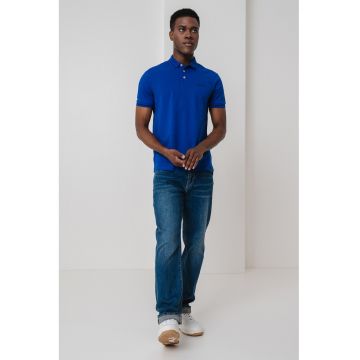 Tricou polo cu detalii contrastante