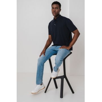 Tricou polo cu detalii cu monograma
