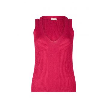 Tricou slim fit cu decolteu in V
