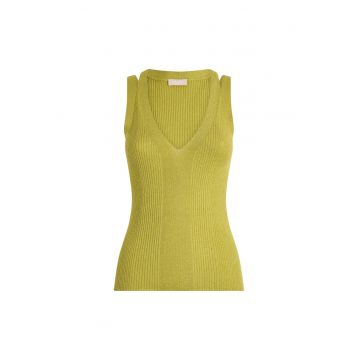 Tricou slim fit cu decolteu in V
