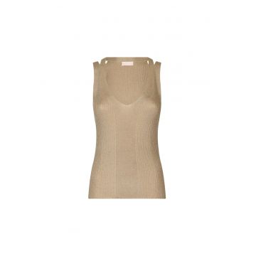 Tricou slim fit cu decolteu in V