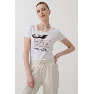 Tricou slim fit cu imprimeu logo