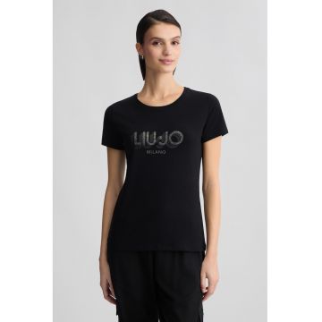 Tricou slim fit cu strasuri