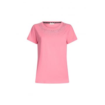Tricou slim fit cu strasuri