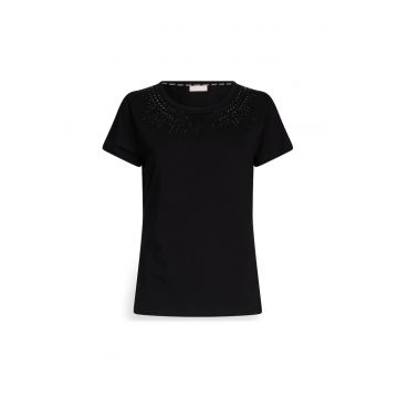 Tricou slim fit cu strasuri