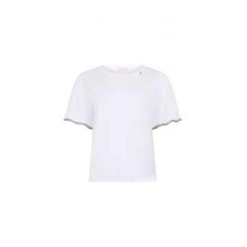 Tricou uni cu decolteu la baza gatului