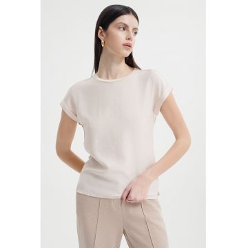 Tricou uni cu decolteu la baza gatului