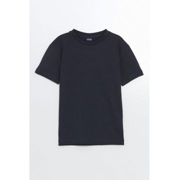 Tricou uni cu decolteu la baza gatului