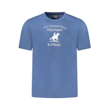 U.S. Grand POLO Tricou barbati cu imprimeu din bumbac - regular fit - albastru -