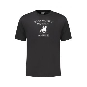 U.S. Grand POLO Tricou barbati cu imprimeu din bumbac - regular fit - negru -