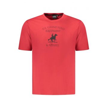 U.S. Grand POLO Tricou barbati cu imprimeu din bumbac - regular fit - rosu -