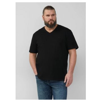 Big Sizes Tricou barbati big sizes cu decolteu in V - croiala Regular Fit - Negru -