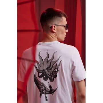 Medicine tricou din bumbac culoarea alb, cu imprimeu