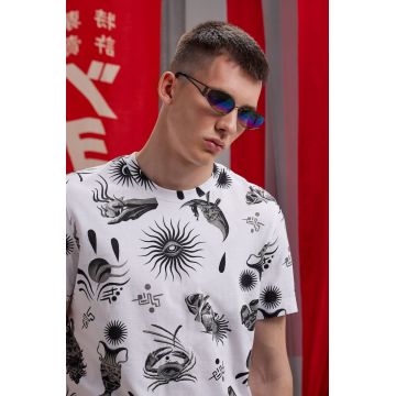 Medicine tricou din bumbac culoarea alb, cu imprimeu