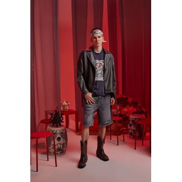 Medicine tricou din bumbac culoarea gri, cu imprimeu