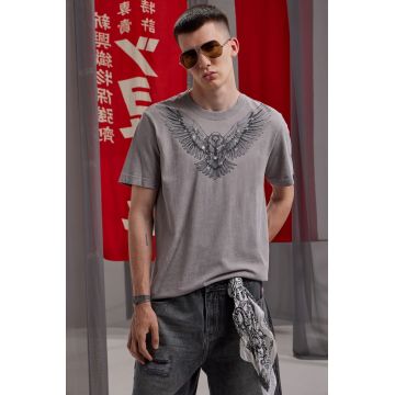 Medicine tricou din bumbac culoarea gri, cu imprimeu