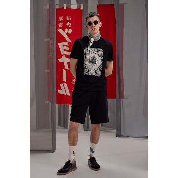 Medicine tricou din bumbac culoarea negru, cu imprimeu